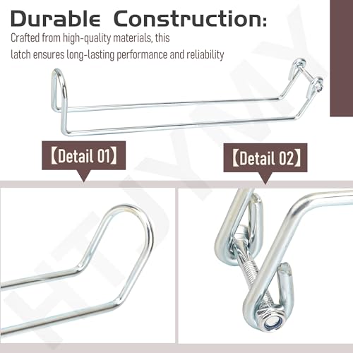 Over Throw Wire Arm Top Gate Latch Chain Link, Silver, Long 13.5"