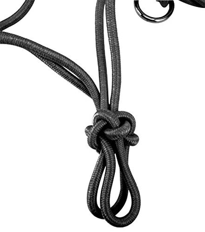 Southwestern Equine Side Pull Rope Halters with Nickle Plated Rings - color: Black