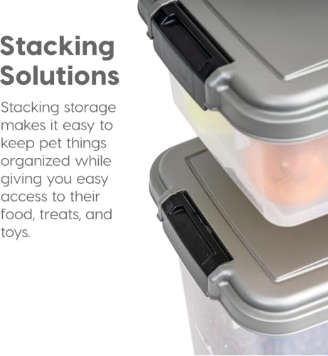 IRIS USA Dog Food Storage Container, Up to 30+11 lbs, Gray/Dark Gray - color: Silver