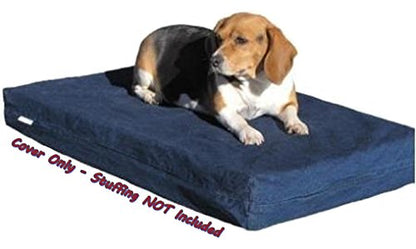 Dogbed4less DIY Durable Blue Denim Pet Bed External Duvet Cover and Waterproof Internal Case for 35"X20"X4" Small Medium Dog Bed - Replacement Covers only - size: 35"X20"X4" Small Medium