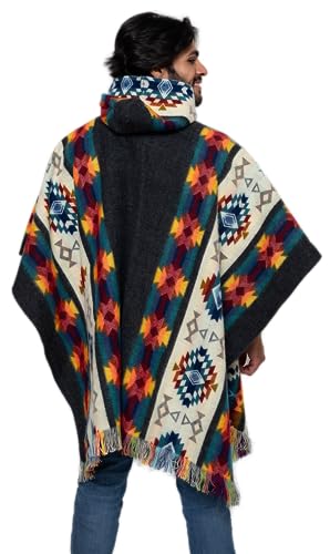Alpaca Land, Handmade Ecuadorean Alpaca Wool Ponchos - color: Grey Ambato