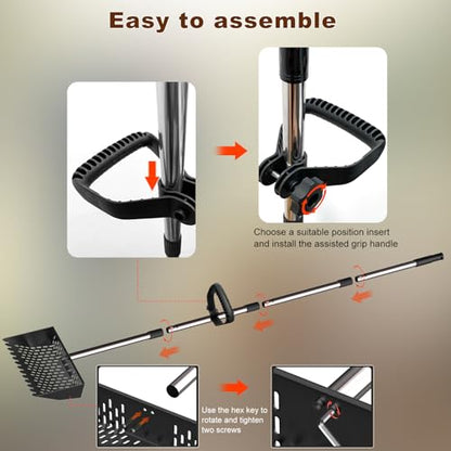 Metal Chicken Poop Scooper & Rake Scoop 10" Metal Chicken Coop Rake