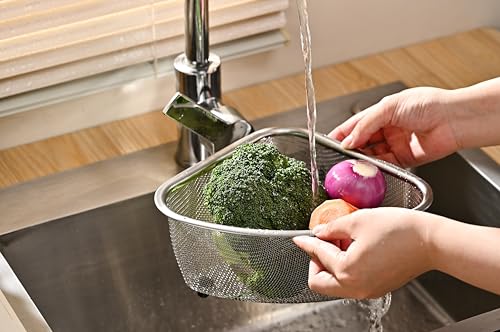 Fox Run Stainless Steel Colander, Triangular 3 Quart Pasta Strainer - size: 3 Quart, Triangular