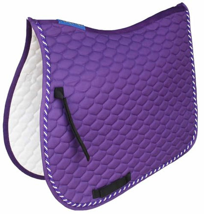 Horse Saddle Pad English Quilted Contoured All-Purpose Trail 72TS09 - color: Purple