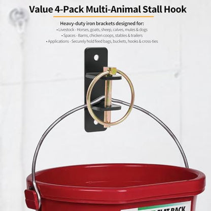 Heavy Duty Bucket Hooks, 5 Gallon Horse Feed Bucket Holder