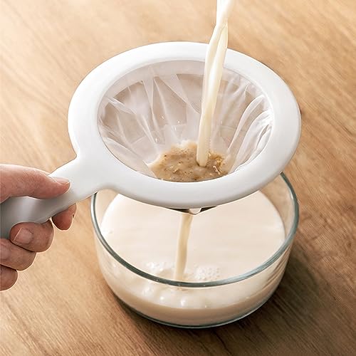 2pcs Mesh Fine Strainer, 200Mesh +400Mesh Ultra Kefir Sieve with Handle, Plastic Juice Yogurt Strainer, Fine Meshs Colander for Straining Cocktail, Nut Milk, Yogurt, Honey, Wine. Coffee, Kefir