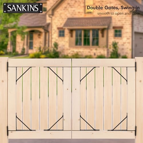 2 Set Anti Sag Corner Brace Bracket, Heavy Duty Frame Kit with Self-Locking Latch, Black Hardware for Wooden Fence, Shed Doors, Driveway Gates, Corral Gates, Wood Windows