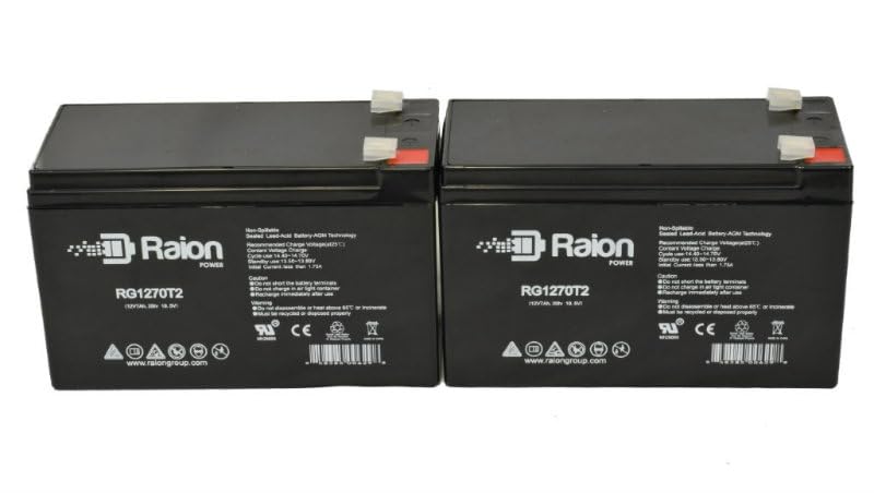 Raion Power 12V 7Ah Compatible Replacement Rechargeable AGM Battery for Gallagher S400 Solar Fence Energizer - 2 Pack