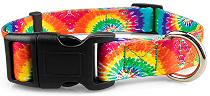 Limeloot Tie Dye Dog Collar for Female and Male Dogs, Small - color: Tie Dye, size: Small