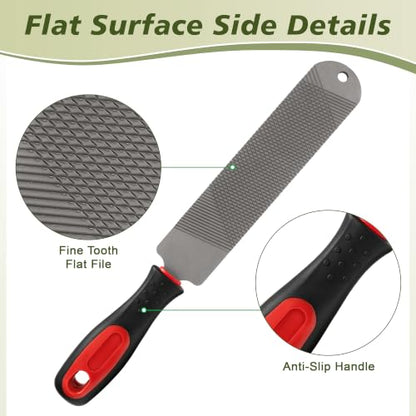 2PCS 15.6inch Double-Side Hoof Rasp File with Long Handle