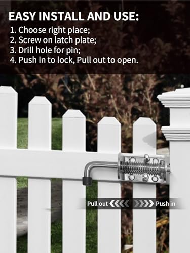 Spring Loaded Gate Latch Pin Barrel Bolt 5in Durable Zinc Plated Solid Steel Heavy Duty - 2pcs - style: Zinc Plate 2pcs