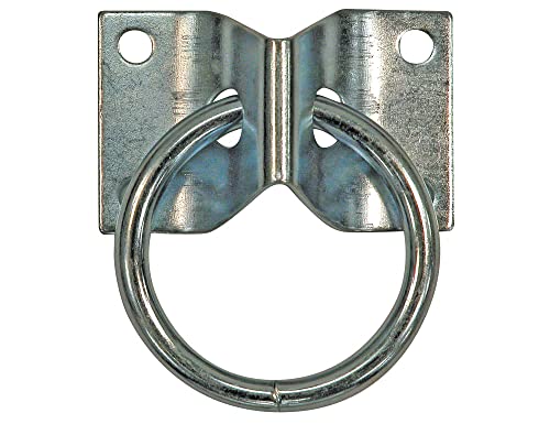 Buyers Products B33 Surface Mounted Rope Ring with 2‑Hole Integral Mounting Bracket Zinc Plated Cargo Tie Down Anchor for Vans Trailers and Internal Cargo Control Applications