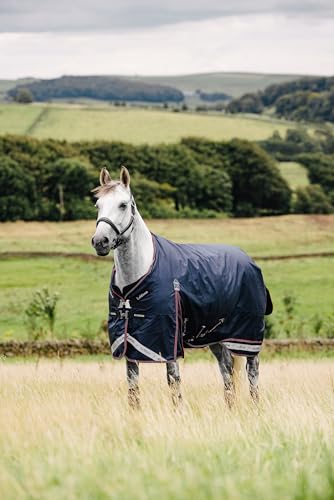 LeMieux Kudos 200g Turnout Blanket - 1680Denier Waterproof Outer - Detachable Neck Inlcluded - Navy - 75" - size: 75"