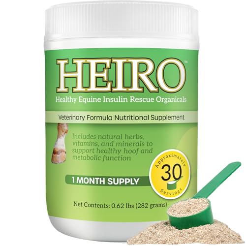 HEIRO Healthy Equine Insulin Rescue Nutritional Supplement for Horses, Natural Herbal Blend with Magnesium & Vitamin E, Supports Normal Metabolic Function & Hoof Comfort, 30 Servings, 30-Day Supply - size: 30 Servings