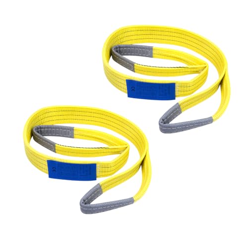 Round Sling 6610lb 7.87FT 2 Packs Sling Strap Rigging Polyester Endless Lift Sling for Hoist Heavy Duty Objects Heavy Duty Poly Lifting Sling【3T-2.4M】 - size: 3T 2.4M 2Pack