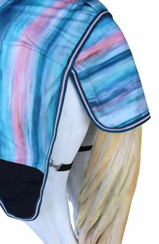 76" Horse Turnout Waterproof Fleece Lined Medium Winter Blanket Serape 3B110 - color: Turquoise Rustic, size: 76 inches