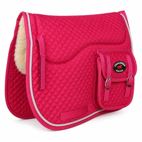 Horse Saddle Pad 23"x18" English Quilted Fur Padded All-Purpose Pink 7260PK
