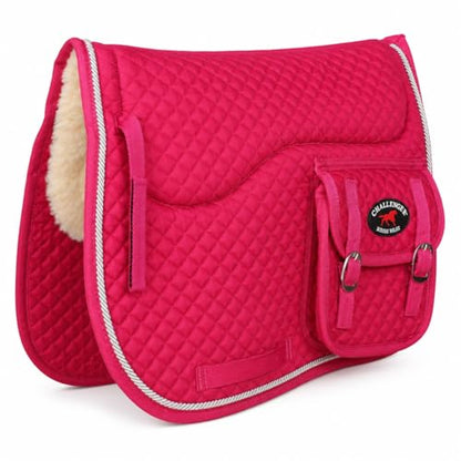 Horse Saddle Pad 23"x18" English Quilted Fur Padded All-Purpose Pink 7260PK