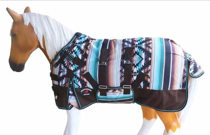 CHALLENGER 1200D Miniature Weanling Donkey Pony Horse Foal Winter Blanket - color: Brown Serape, size: 48 inches
