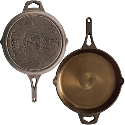 12 Inch Smooth Wasatch Pre-Seasoned Round Cast Iron Skillet - size: 12 Inch