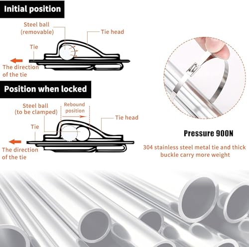 Idong Metal tie wrap Gun kit,Stainless Steel Cable Tie Gun and 100PCS 4.6 x 270mm Stainless Steel Cable Ties,Zip Tie Tool,Cable Tie Gun