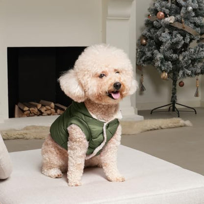 Vecomfy Warm Dog Coats with Hoodie,Winter Dog Jackets for Medium Dogs - color: Green, size: Large