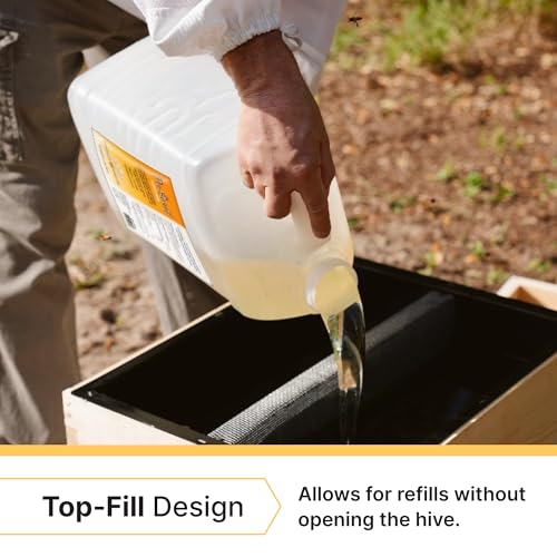 Mann Lake Top Hive Feeder with Unpainted Wood Super, Leakproof Reservoir