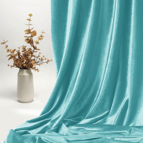 KKJIAF 2 Yard Aqua Sky Stretch Velvet Fabric 60" Wide for DIY Crafts - color: Aqua Sky, size: 2 Yard