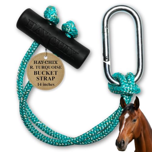 hay chix Horse Bucket Strap for Stalls - Bucket Hanger - 14 Inch, Turquoise - color: R. Turquoise