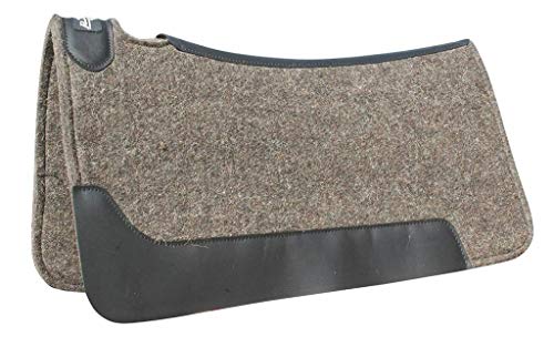 Professional's Choice Cowboy Air Ride Saddle Pad | Contoured Back Shock-Absorbing Breathable Moisture-Wicking Wool Felt Western Horse Riding Saddle Pad - color: Charcoal, size: 31.5" x 34", style: Felt Wool