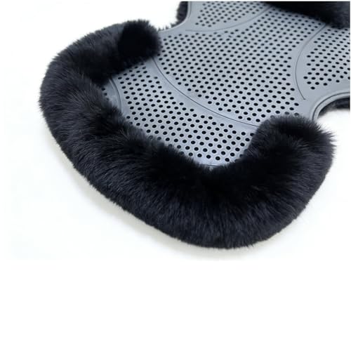 Wool &Silicone Saddle Pad, Comfortable and Breathable Wool Gel Equestrian Riding Saddle Pad, Anti-Slip with Double Shock Absorption, Universal English/Western Riding Saddle Pad - color: Black