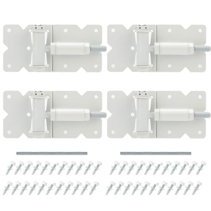 Self Closing Gate Hinges Heavy Duty, 90 Degree Adjustable, 4Pcs - color: White(2pcs)