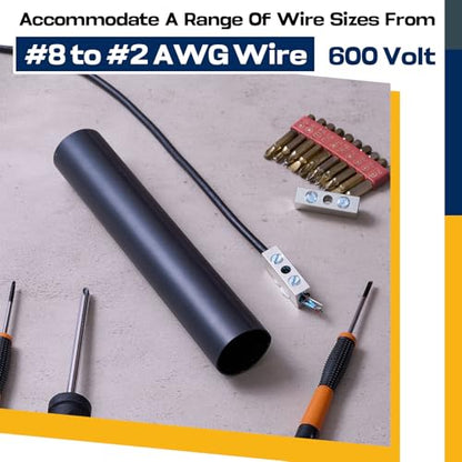Relaxweex 2 Sets Underground Wire Splice Kit Suit for#8-#2 Awg Wire | in Wall Splice Kit Suit for Direct Burial Uf Wire Rated up to 600 Volts Include Connectors & Heat Shrink Tube - size: #8-#2 Awg