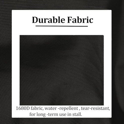 Stall Guard for Horse, 27"x19" Adjustable Nylon Horses Stall Guard with Straps & Snaps | Easy to Install in Stable and Barn - color: BLACK
