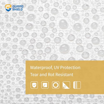 GUARD SHIELD Heavy Duty Tarp 6x8 Feet White Multi Purpose Thick Waterproof Poly Tarp Cover 10mil - color: White, size: 6x8
