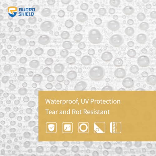 GUARD SHIELD Tarps Heavy Duty Waterproof 12x12 Feet White Poly Tarp Cover Square Outdoor Thick UV Resistant Tarpaulin with Grommets 10mil (2-Pack) - color: White, size: 12x12 (2-Pack)