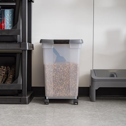 IRIS USA Dog Food Storage Container, Up to 50 lbs, Dark Gray, Made in USA - color: Dark Gray, size: 50 lbs