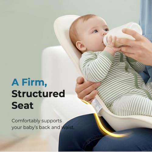 Feeding Support Seat with Adjustable Stability Strap, Mesh & Organic Cotton, Bottle-Feeding Assist for 1–5 Month Babies