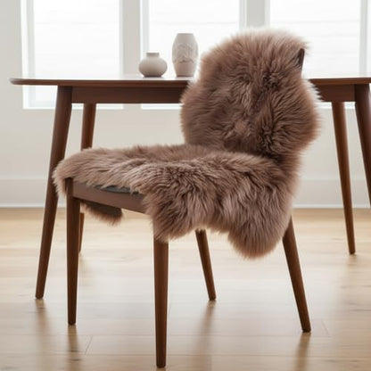 Super Area Rugs Buff Tan Sheepskin Rug Genuine Single 2x3ft Pelt Fluffy Fur Seat Cushion and Chair Cover - color: Tan, size: 2' x 3' (Natural)