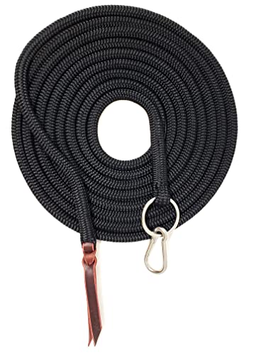 22' Long Line with SS O Ring and Carabiner (Black) - color: Black