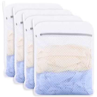 4-Pack Durable Honeycomb Mesh Laundry Bags for Delicates, 12 x 16 Inches - color: 120gsm Honeycomb Mesh, size: 4 Medium