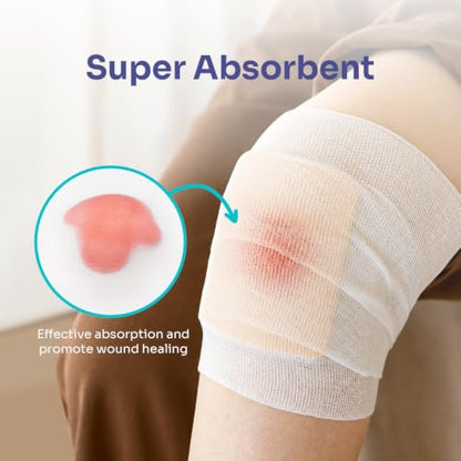 Conkote Foam Dressings Non-Adhesive Pads for Exudating Wounds 4"x4" 10 Pack | Highly Absorbent Waterproof Dressing for Wound Care, Ulcers, Post Op Trauma, Injuries, Burn - size: 4'' x 4''Non-Adhesive (10 Dressings)