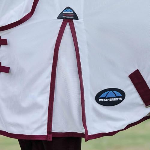 WeatherBeeta ComFiTec Essential Fly Sheet Combo, White/Burgundy, 75" - color: White/Burgundy, size: 75"