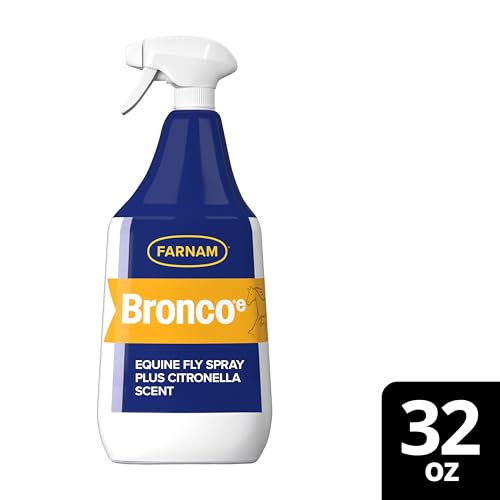 Farnam Bronco E Fly Spray for Horses, Dogs & Premises 32 oz Spray - size: 32 fl oz