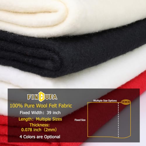 18" x 39" Wool Felt Fabric, 100% Merino Wool Felt - color: Beige, size: 18" x 39"