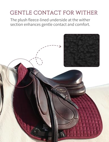 Harrison Howard All-Purpose Saddle Pad Suede Saddle Pad for Horses Use During Everyday Riding - color: Burgundy