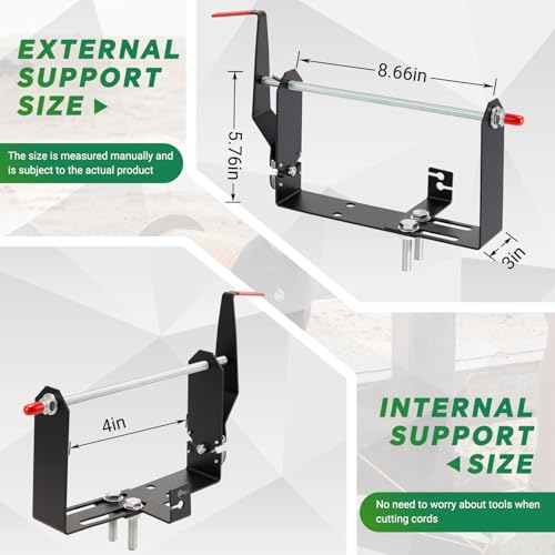 Weed Wacker Line Holder Built-in Line Cutter Adjustable with (4.5"-8.6") Bracket Supports 3 and 5 Pound Spools for Landscape Trailer Organization Accessories