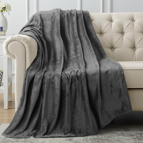 Utopia Bedding Ultra Soft Fleece Bed Blanket Throw Size Grey (50x60 Inches) - color: Grey, size: Throw (50x60 Inch)