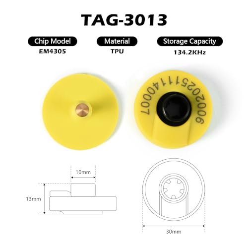 RFID Animal Ear Tag, ISO 11784/11785 Compliant Livestock Tracking Tag