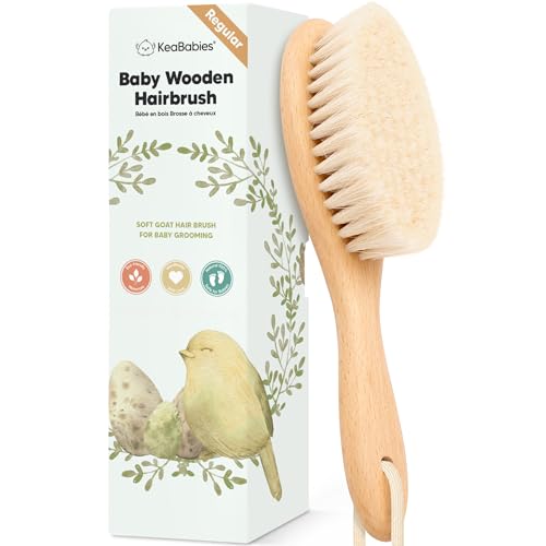 Wooden Baby Hair Brush for Toddler, Infant Cradle Cap (Walnut, Regular) - color: Walnut, size: Oval, Regular 7"